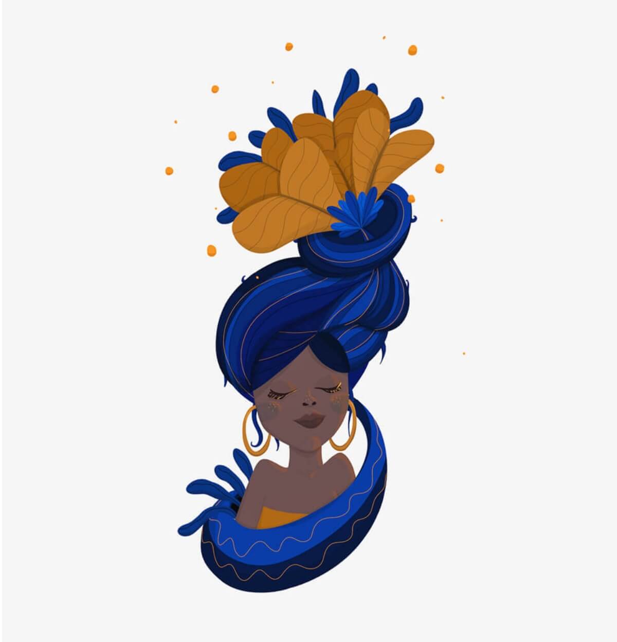 Illustration d'une femme avec fleurs